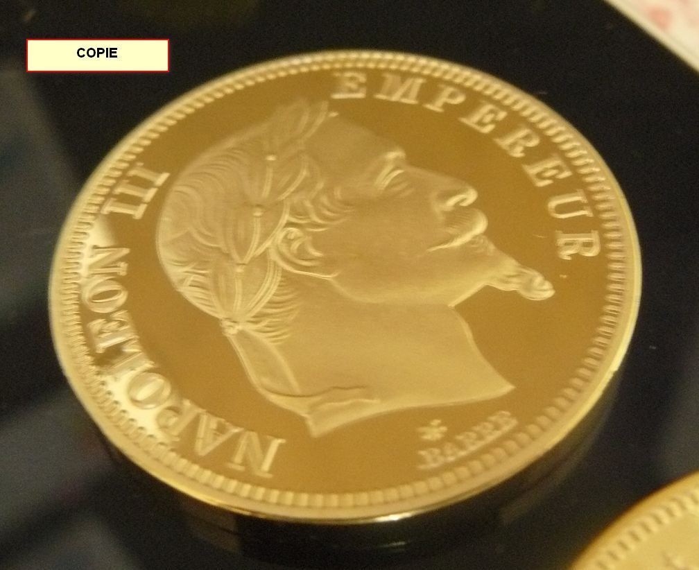 Superbe 100 francs Napoleon 1870 plaqué or COPIE à 19,50 euros.JPG