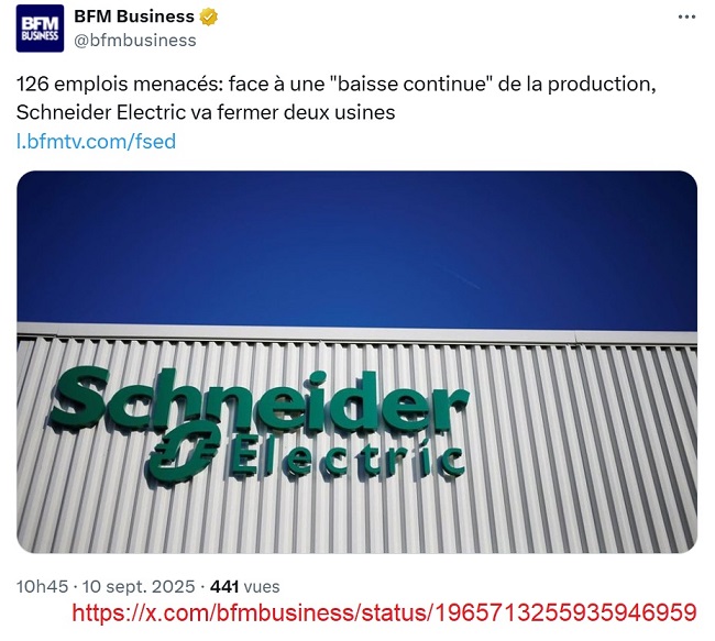 20250910 - Schneider Electric - 126 emplois menacés_650.jpg